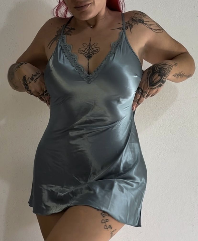 Satin bleu gris
